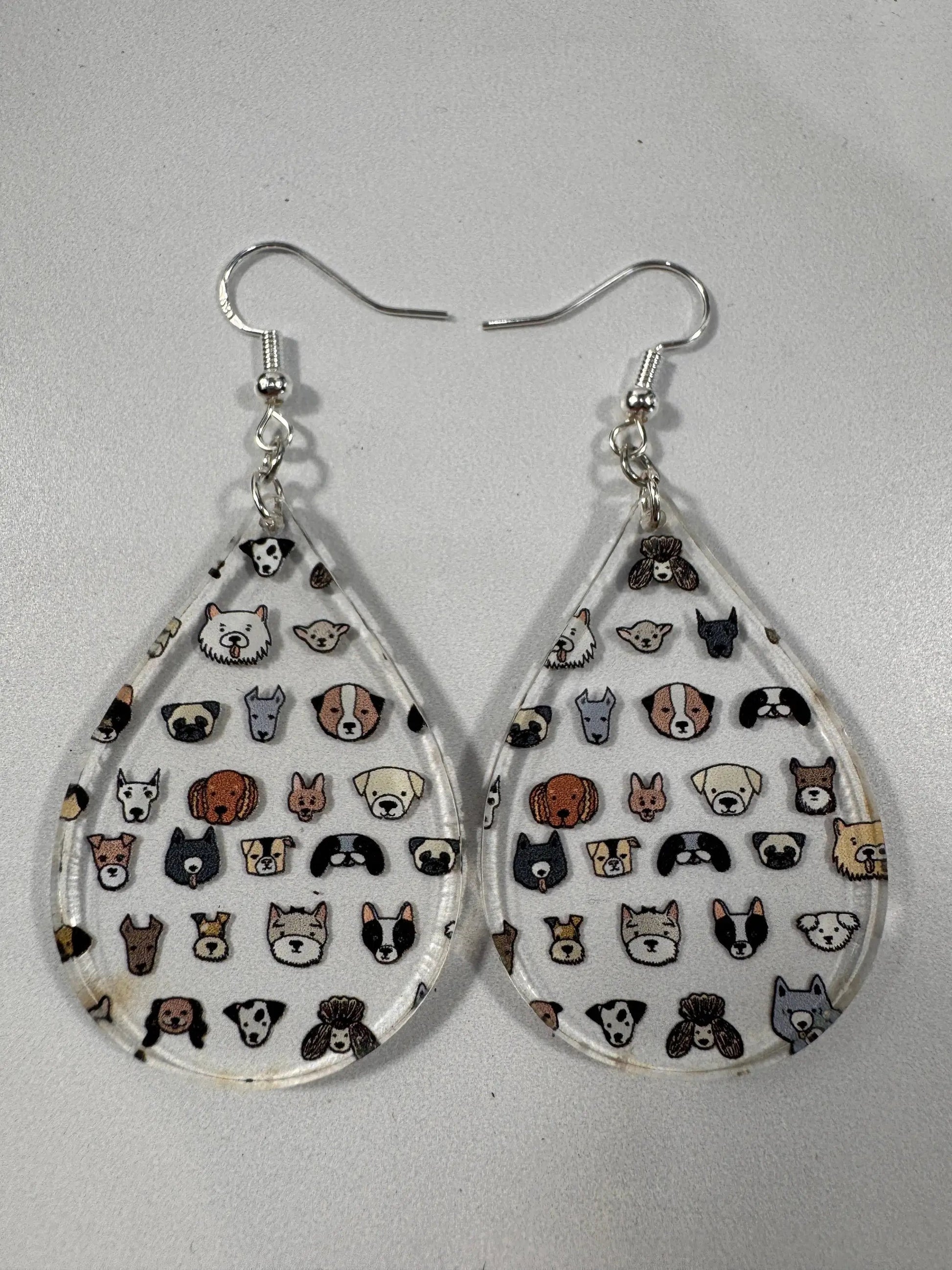 Truly Olive Adorable Acrylic Puppy Dog Face Earrings - Earrings Dangle Earrings