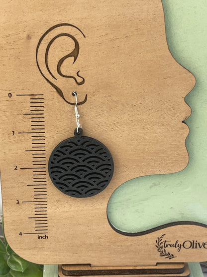 Truly Olive Discover the Elegance of Japanese Wood Hoop Earrings - Earrings Dangle Earrings