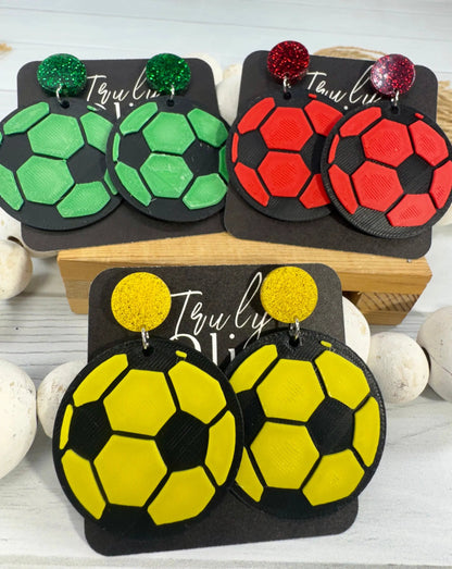 Trulyolive Customizable Soccer Ball Earrings Team Colors - Earrings Stud/Post Earrings