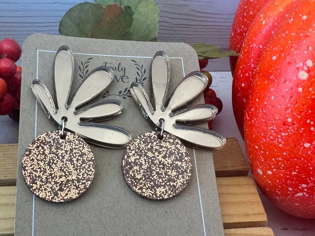 Truly Olive Cutest Fall Flair Tiered Circle Earrings - Earrings Dangle Earrings