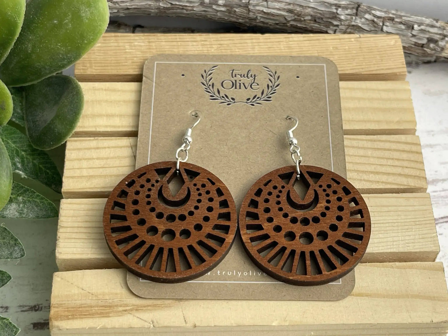 Truly Olive Lightweight Dangle Earrings in Geometric Shapes - Earrings Dangle Earrings