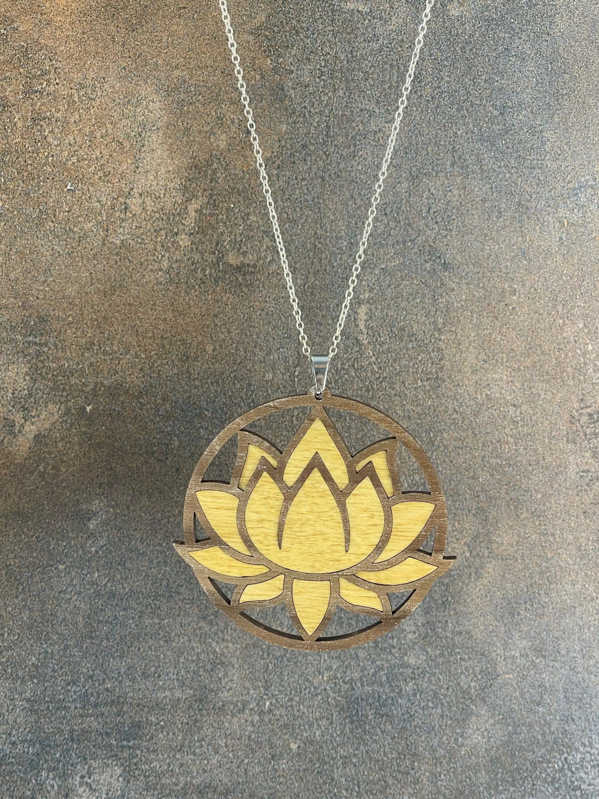 Truly Olive Exquisite Lotus Flower Necklace and Earrings Set - Jewelry Sets Jewelry Set