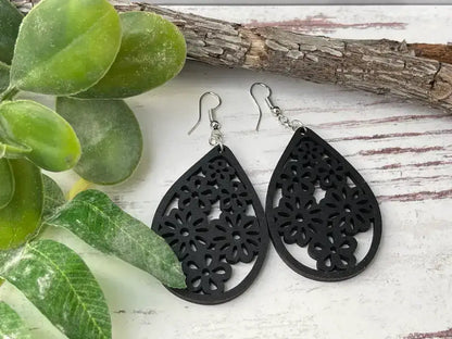 Truly Olive Geometric Wood Jewelry - Earrings Dangle Earrings
