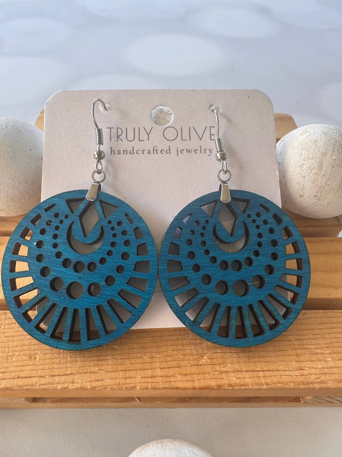 Truly Olive Lightweight Dangle Earrings in Geometric Shapes - Earrings Dangle Earrings