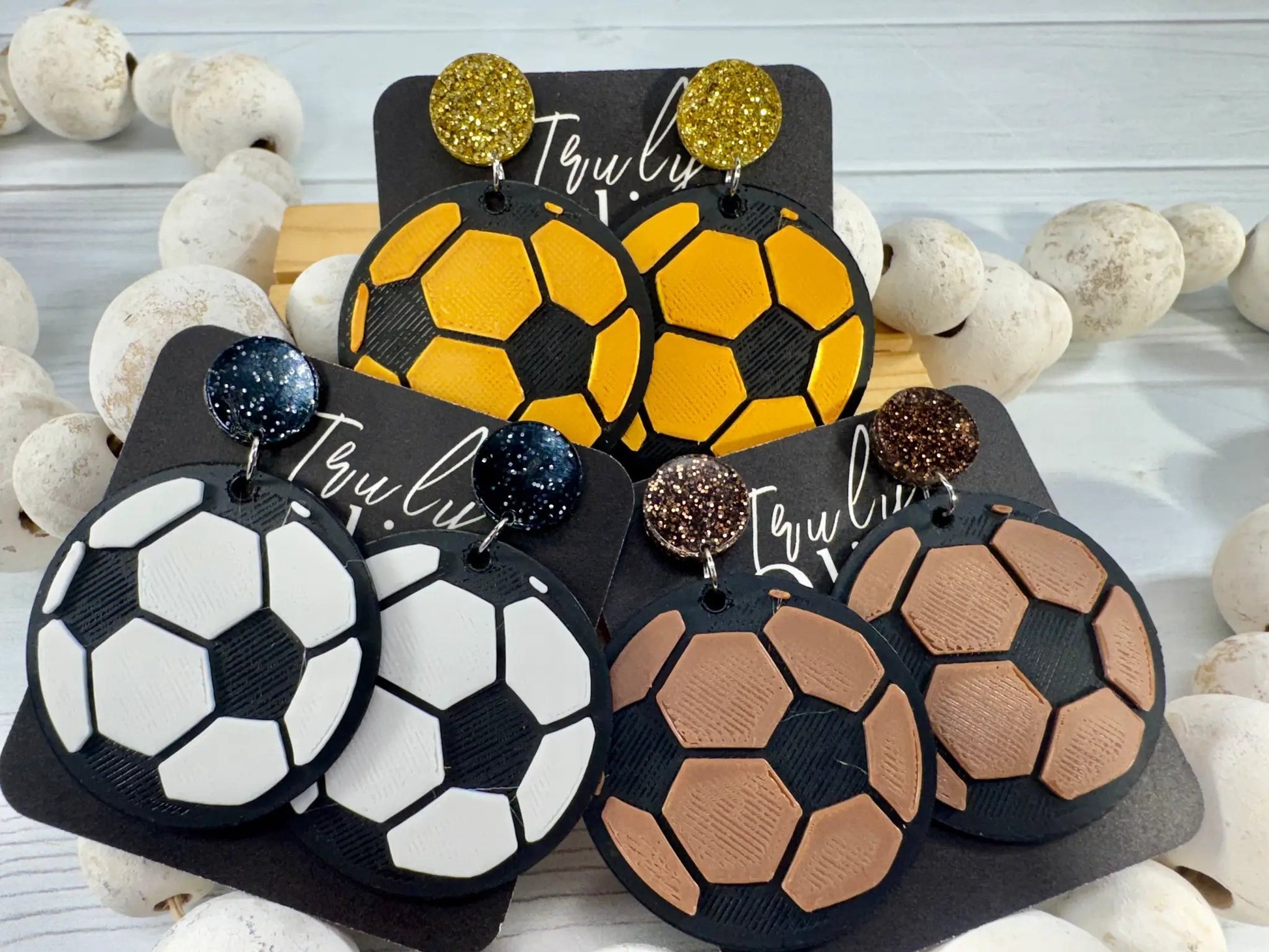 Trulyolive Customizable Soccer Ball Earrings Team Colors - Earrings Stud/Post Earrings