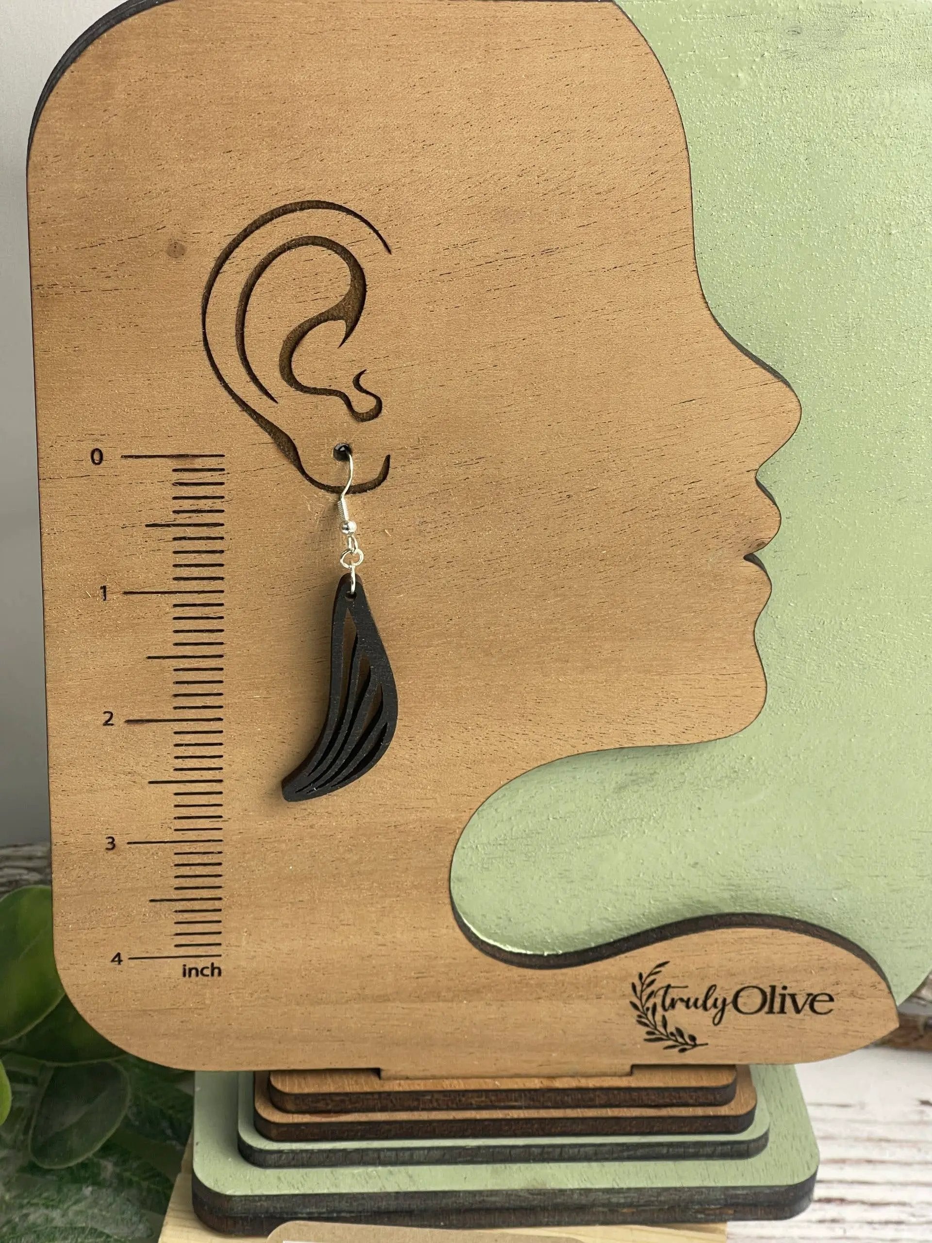 Truly Olive Discover the Charm of Geometric Small Wood Dangle Earrings - Earrings Dangle Earrings