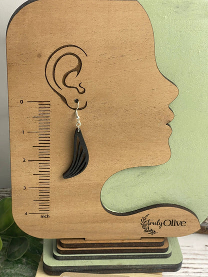 Truly Olive Discover the Charm of Geometric Small Wood Dangle Earrings - Earrings Dangle Earrings