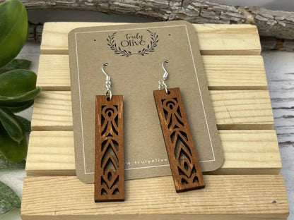 Truly Olive Lightweight Stunning Stacked Mandala Earrings - Earrings Dangle Earrings