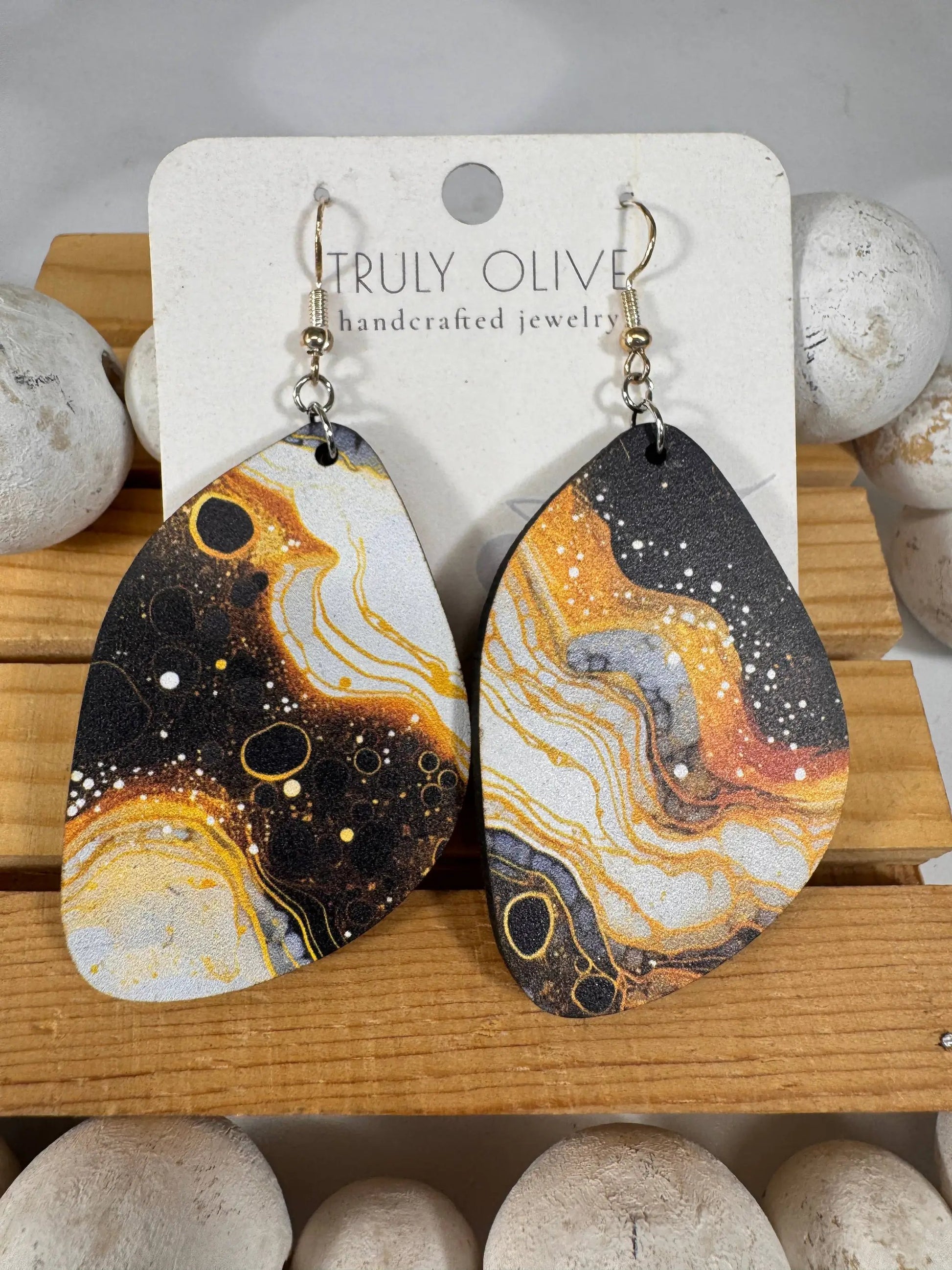 Truly Olive Elegant of Moon and Stars Dangle Earrings Large Circle Dangles - Earrings Dangle Earrings