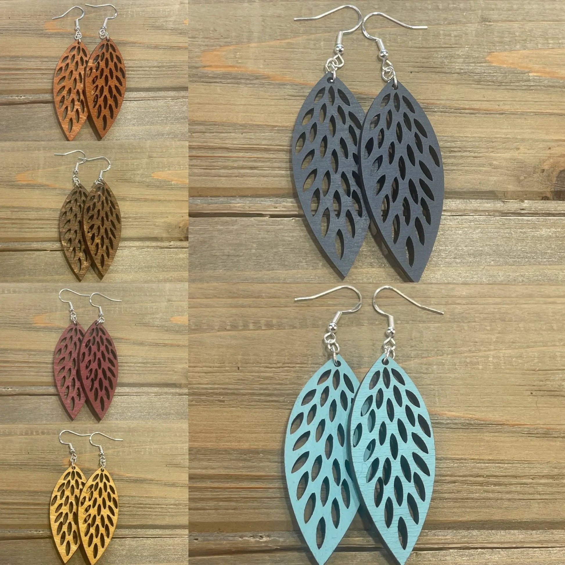 Truly Olive Discover the Luxury of Wooden Feather Lightweight Earrings - Earrings Dangle Earrings