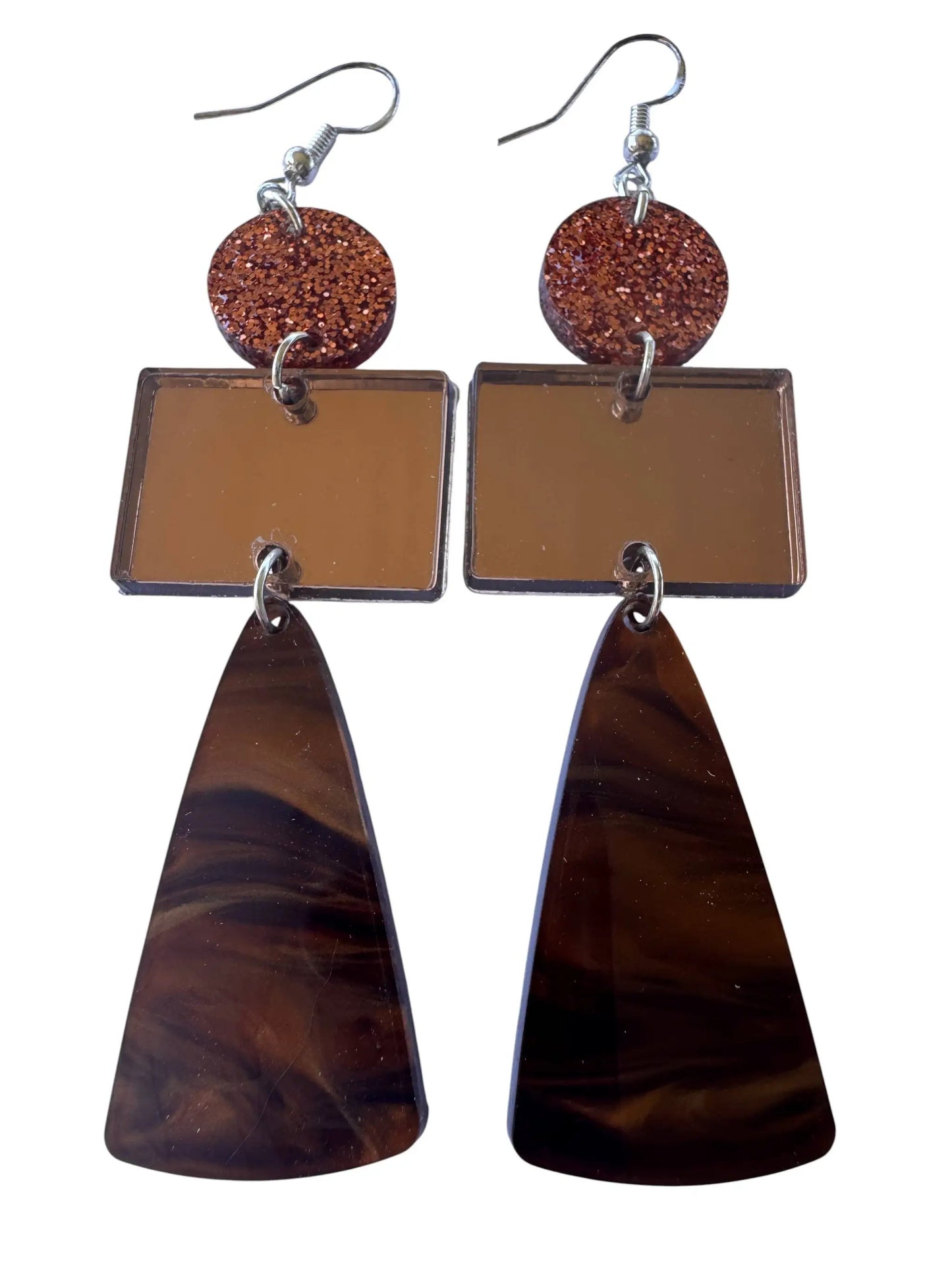 Truly Olive Sparkly Fall Dangle Earrings - Earrings Dangle Earrings