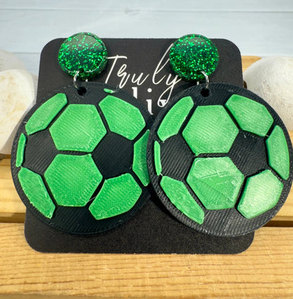 Trulyolive Customizable Soccer Ball Earrings Team Colors - Earrings Stud/Post Earrings