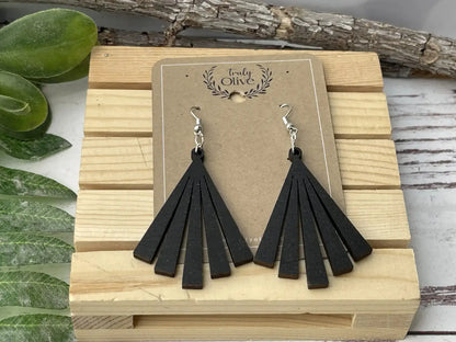 Truly Olive Wood Statement Earrings - Earrings Dangle Earrings