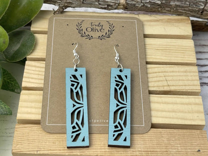 Truly Olive Discover the Stunning Rectangle Mandala Earrings - Earrings Dangle Earrings
