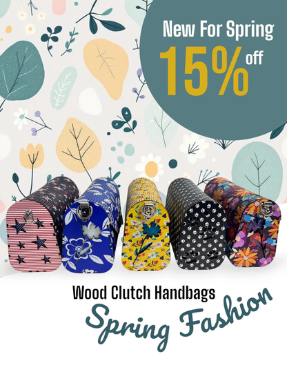 Truly Olive Bright Bloom Wood Clutch Yellow Floral Elegance - Clutch Bags Clutch Bag - Women's