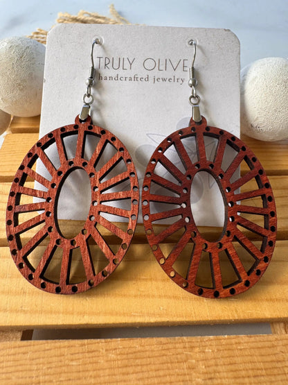 Truly Olive Lightweight Wooden Earrings All Day Wear - Earrings Dangle Earrings