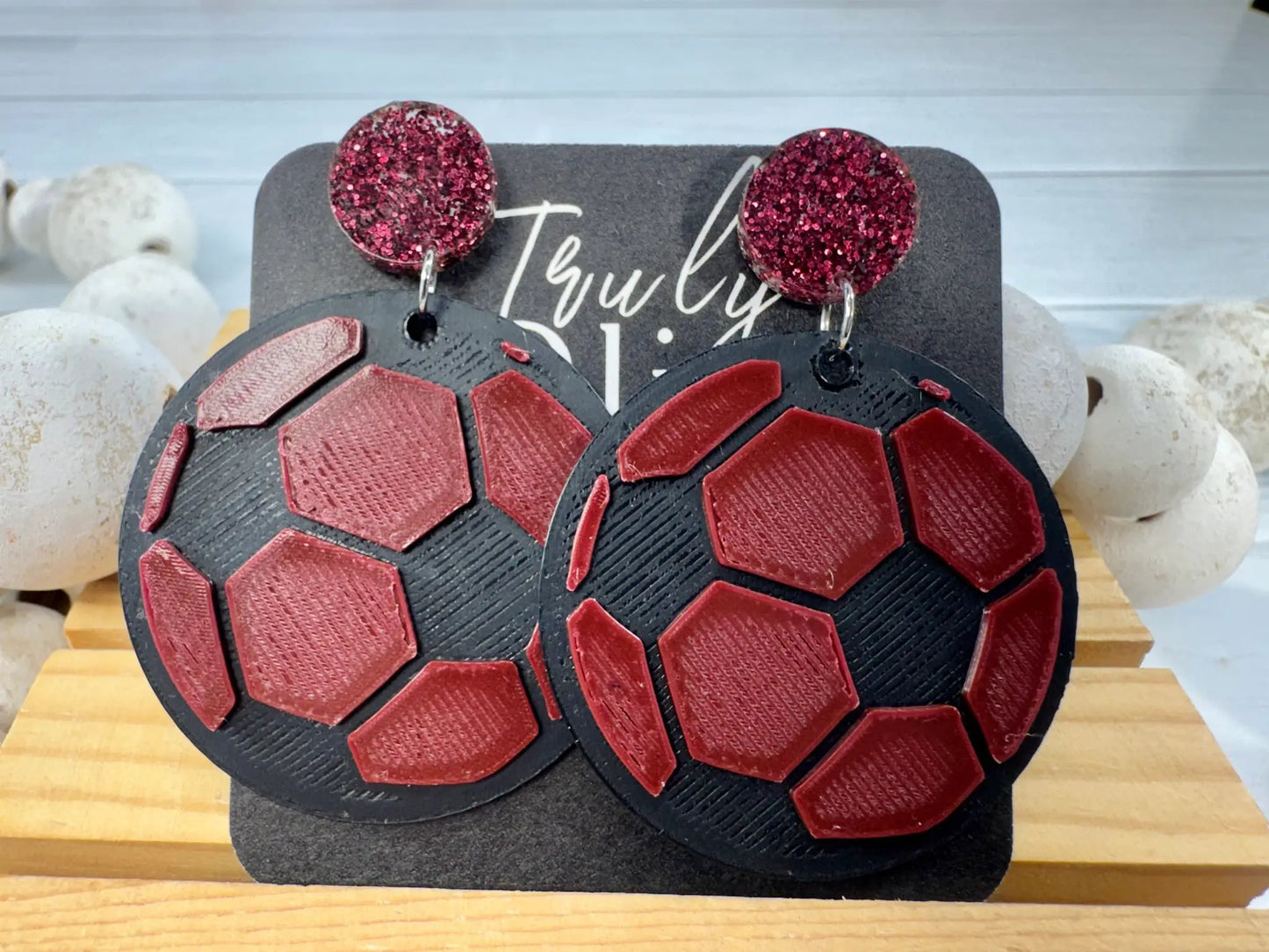 Trulyolive Customizable Soccer Ball Earrings Team Colors - Earrings Stud/Post Earrings