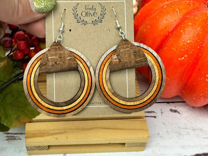 Truly Olive Wooden Nested Hoop Earrings - Earrings Dangle Earrings