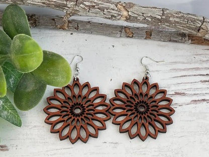 Truly Olive Bohemian Wood Earrings - Earrings Dangle Earrings