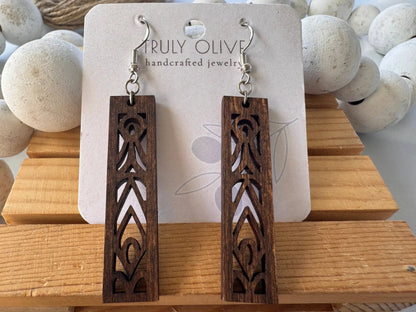 Truly Olive Lightweight Stunning Stacked Mandala Earrings - Earrings Dangle Earrings