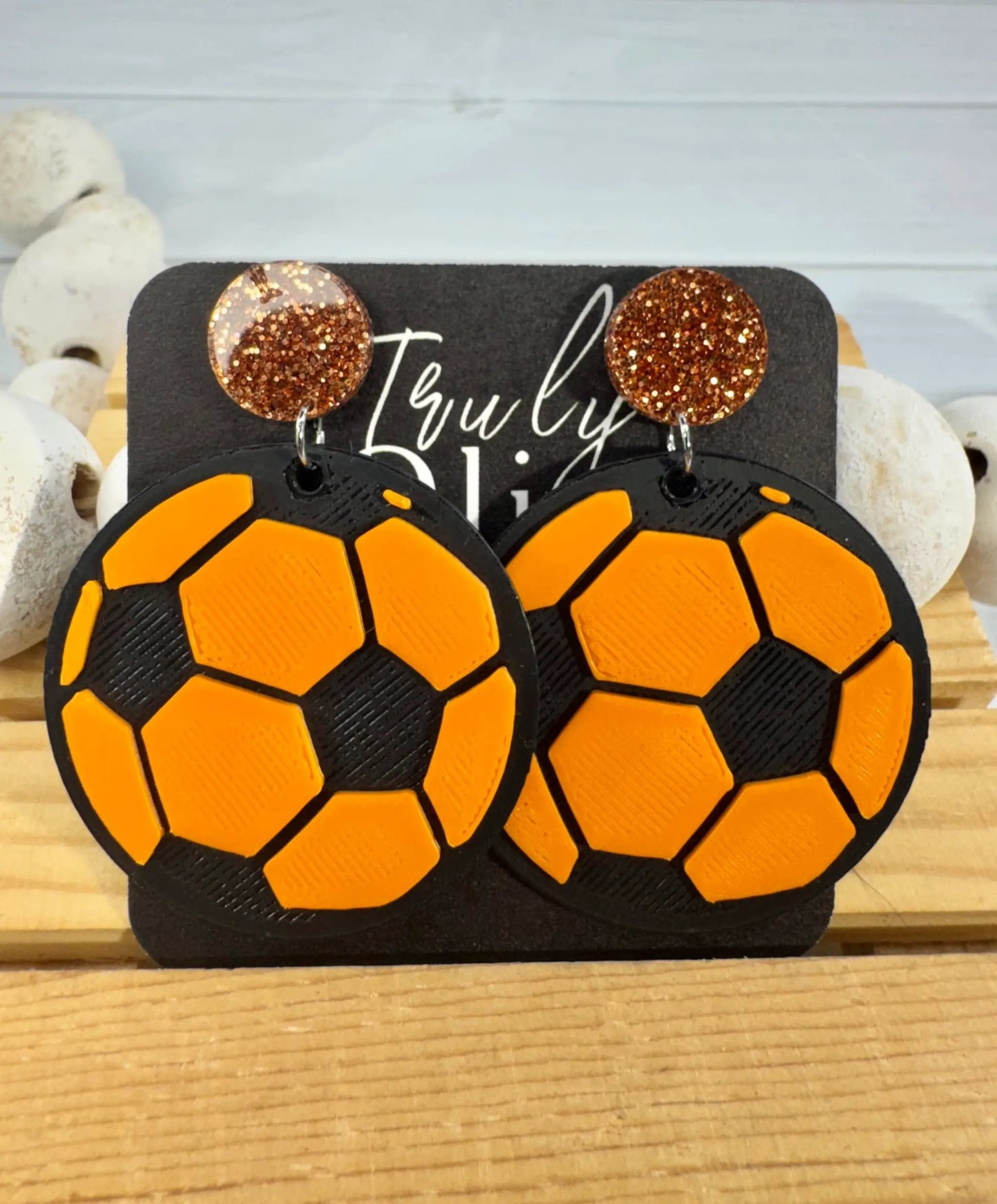 Trulyolive Customizable Soccer Ball Earrings Team Colors - Earrings Stud/Post Earrings
