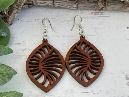Truly Olive Stylish Geometric Wood Earrings - Earrings Dangle Earrings