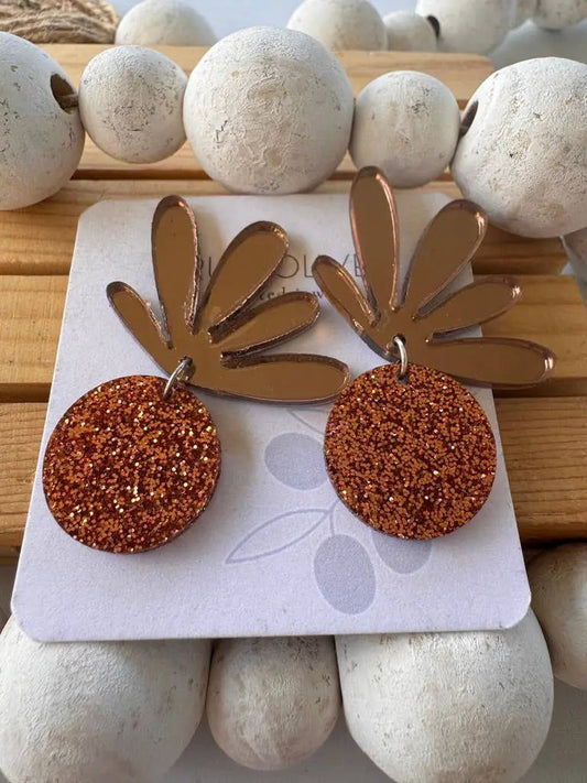 Truly Olive Cutest Fall Flair Tiered Circle Earrings - Earrings Dangle Earrings