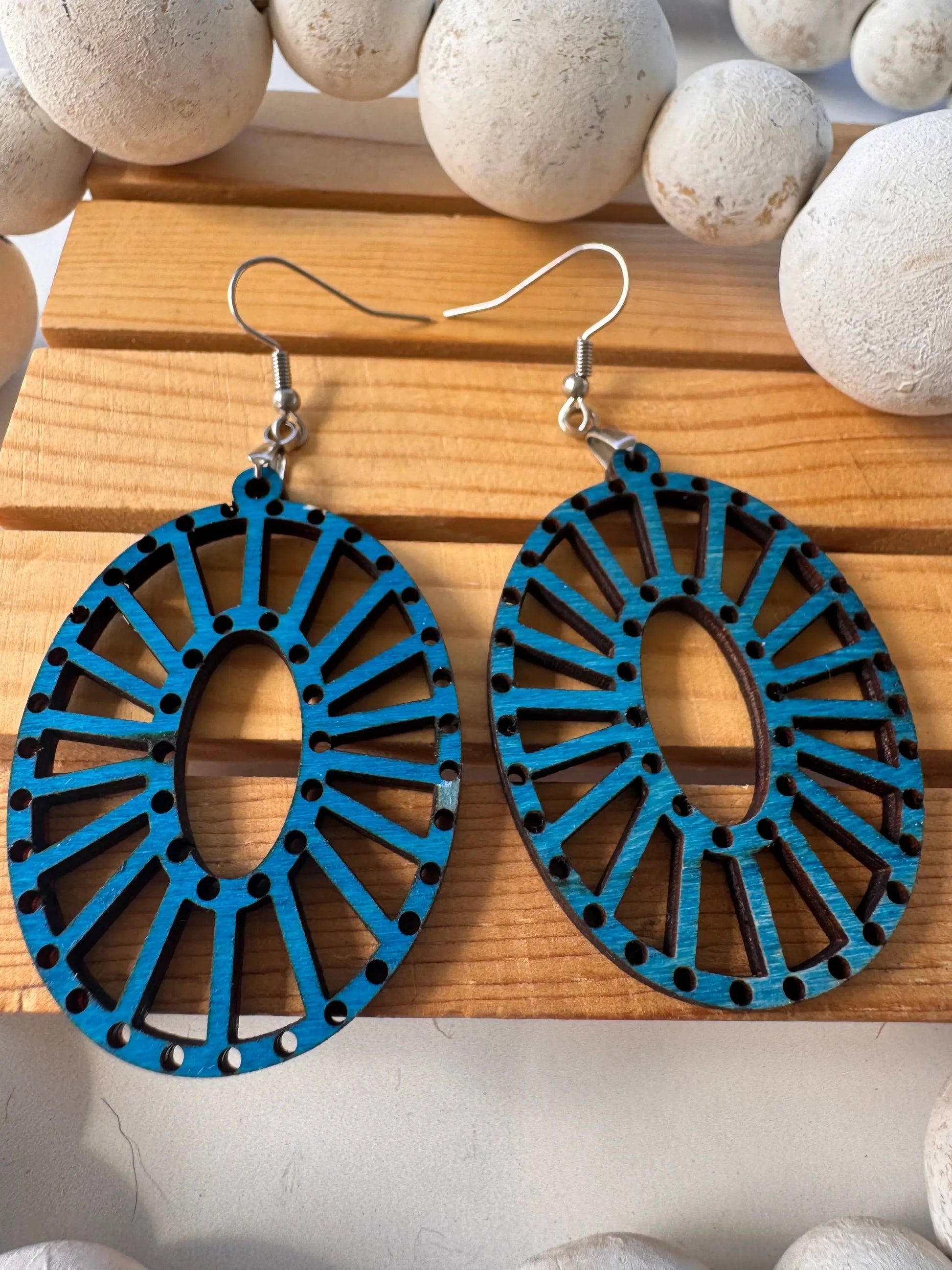 Truly Olive Lightweight Wooden Earrings All Day Wear - Earrings Dangle Earrings