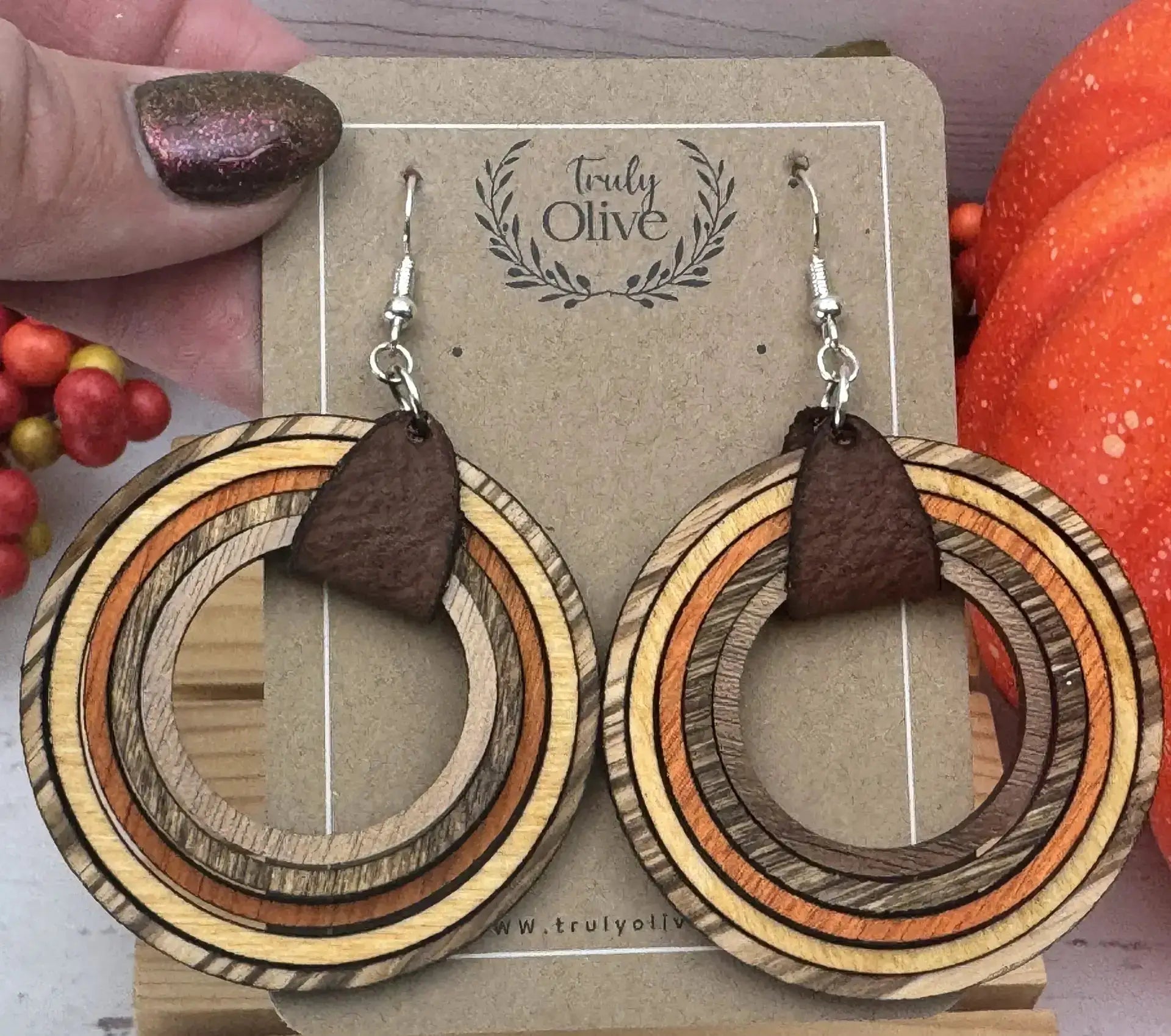 Truly Olive Fall Inspired Nested Hoop Earrings - Earrings Dangle Earrings