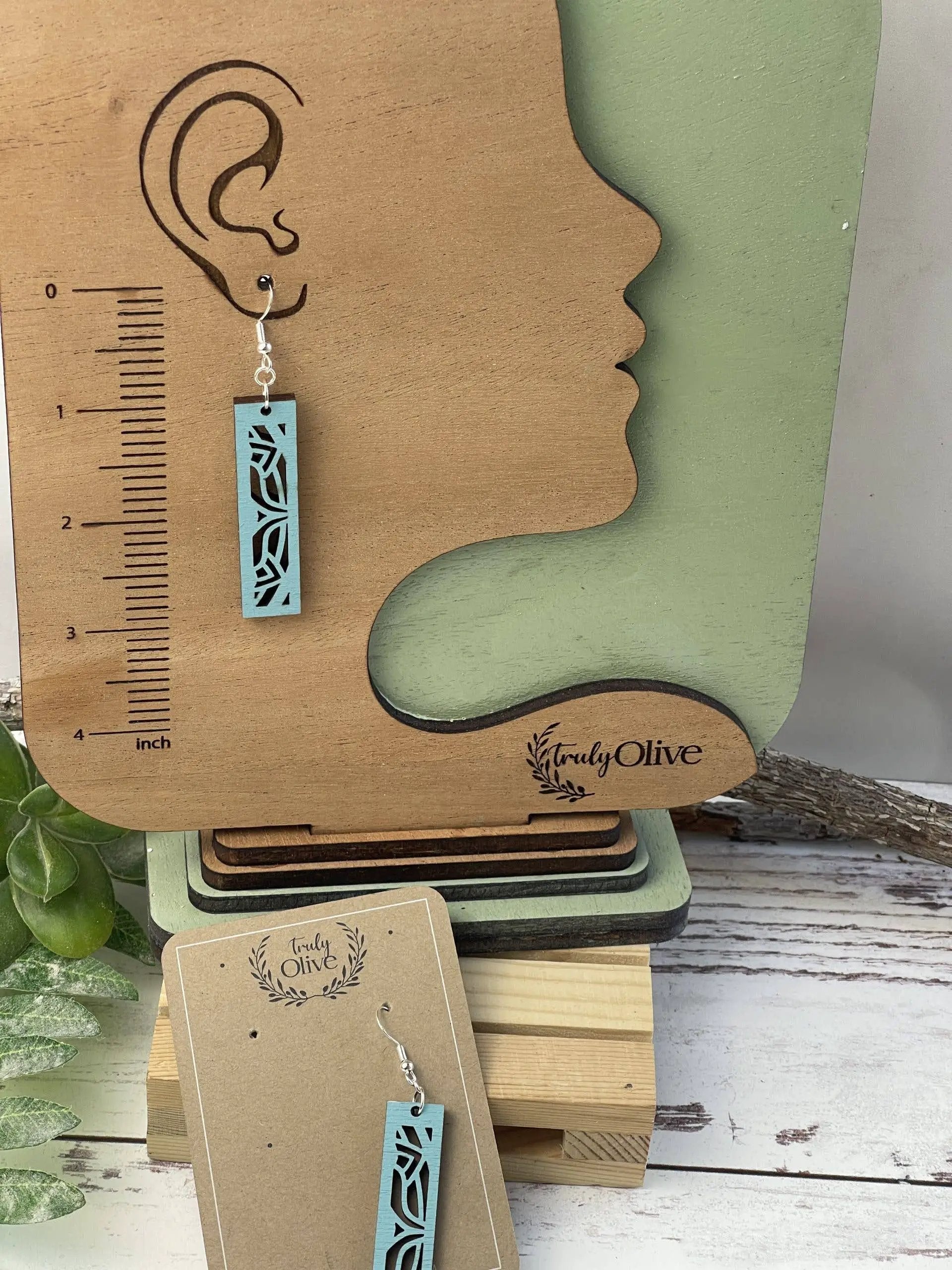 Truly Olive Discover the Stunning Rectangle Mandala Earrings - Earrings Dangle Earrings