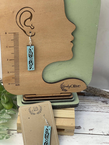 Truly Olive Discover the Stunning Rectangle Mandala Earrings - Earrings Dangle Earrings