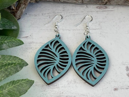 Truly Olive Stylish Geometric Wood Earrings - Earrings Dangle Earrings