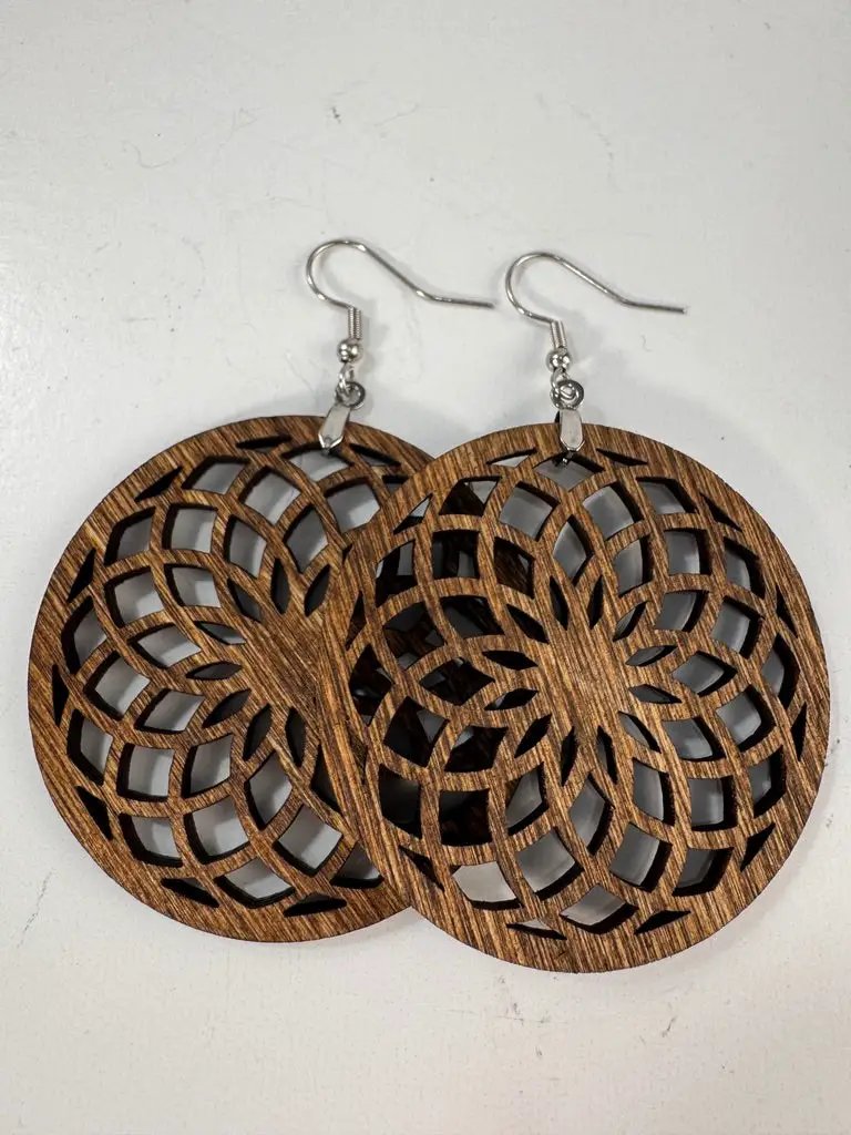 Truly Olive Wooden Boho Earrings All Day Wear - Earrings Dangle Earrings