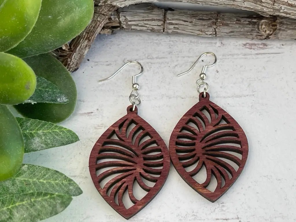 Truly Olive Stylish Geometric Wood Earrings - Earrings Dangle Earrings