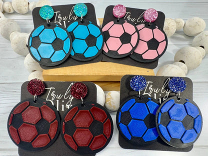 Trulyolive Customizable Soccer Ball Earrings Team Colors - Earrings Stud/Post Earrings