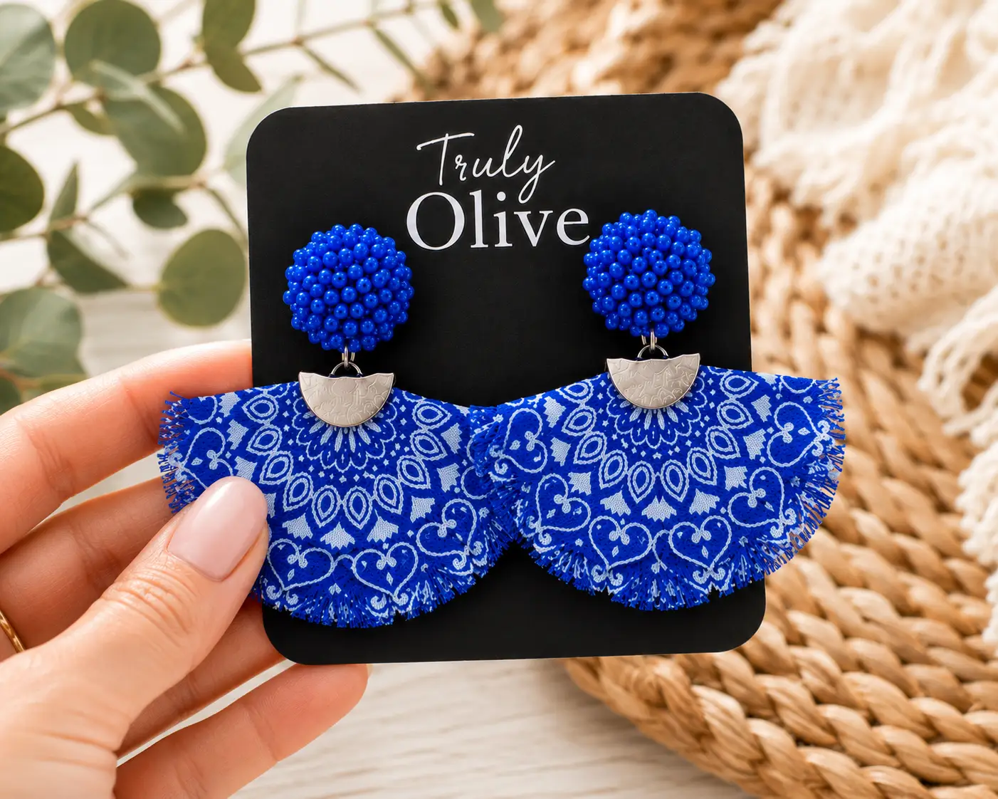 Truly Olive Bring bold western style to your jewelry collection with these handcrafted Red Bandana Fringe Statement Earrings from Truly Olive. - Earrings Dangle Earrings