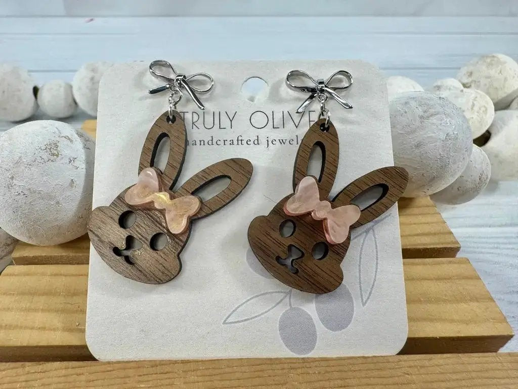 Truly Olive Cutest Easter Bunny Earrings - Earrings Stud/Post Earrings