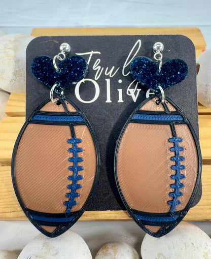 Truly Olive Customizable Football Earrings Choose Your Team Colors Game Day Statement Jewelry 2026 - Earrings Dangle Earrings