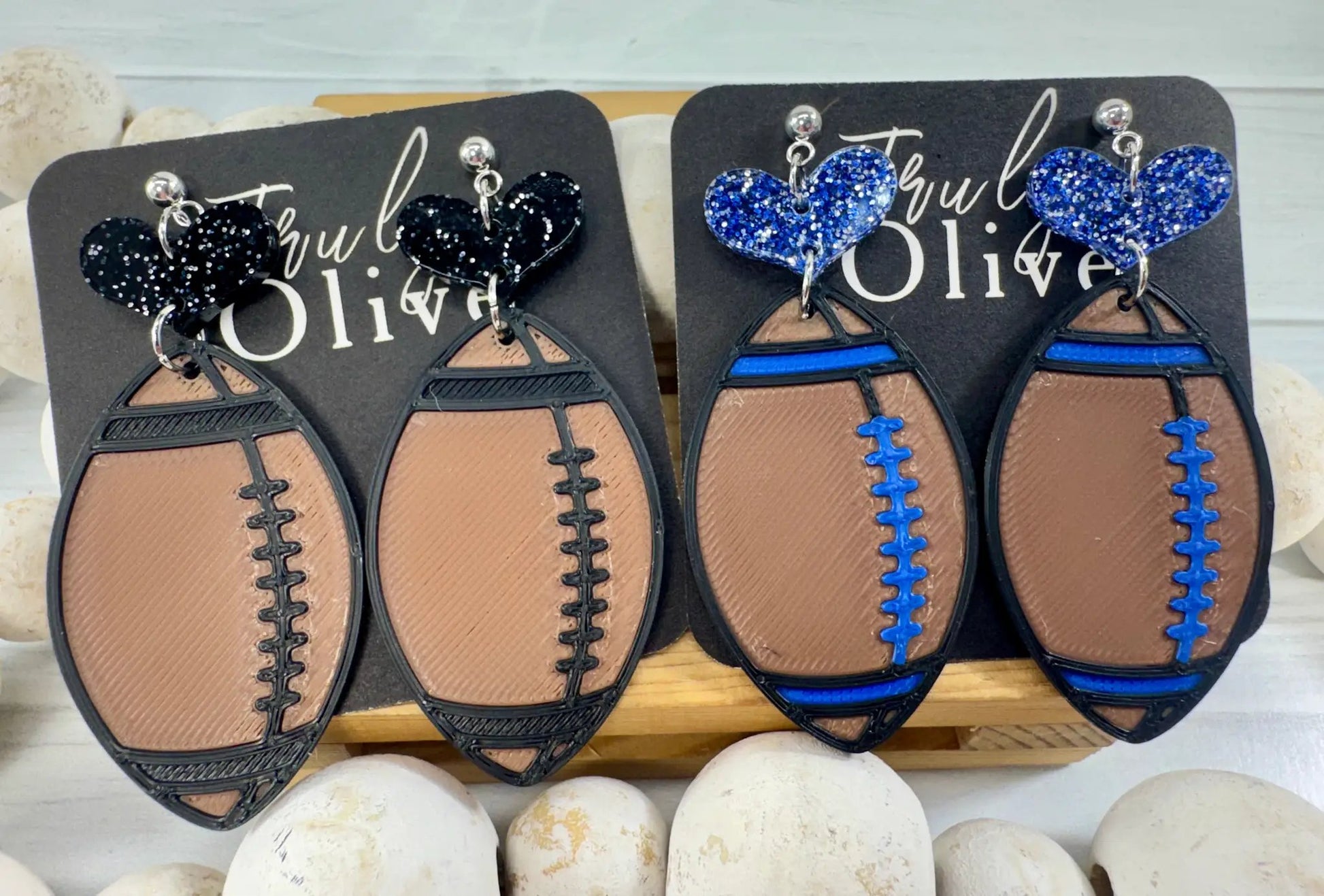 Truly Olive Customizable Football Earrings Choose Your Team Colors Game Day Statement Jewelry 2026 - Earrings Dangle Earrings