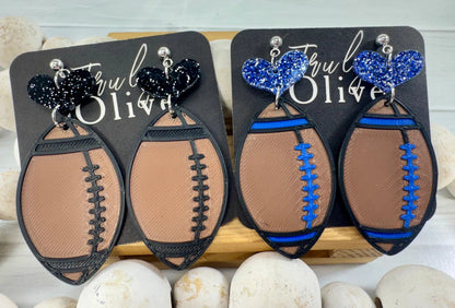 Truly Olive Customizable Football Earrings Choose Your Team Colors Game Day Statement Jewelry 2026 - Earrings Dangle Earrings