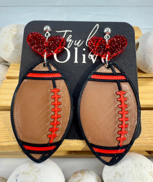 Truly Olive Customizable Football Earrings Choose Your Team Colors Game Day Statement Jewelry 2026 - Earrings Dangle Earrings