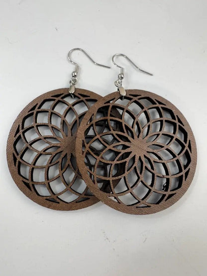 Truly Olive Wooden Boho Earrings All Day Wear - Earrings Dangle Earrings