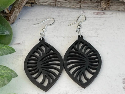 Truly Olive Stylish Geometric Wood Earrings - Earrings Dangle Earrings