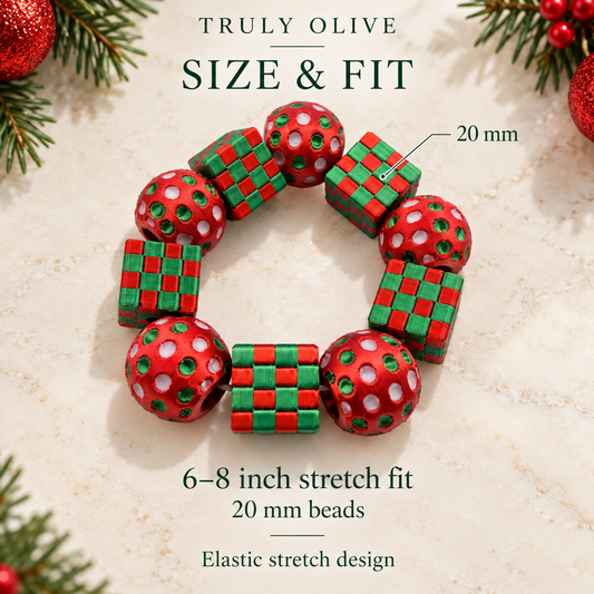 Truly Olive Holiday Cheer Checkerboard & Polka Dot Stretch Bracelet - Bracelets Bracelets