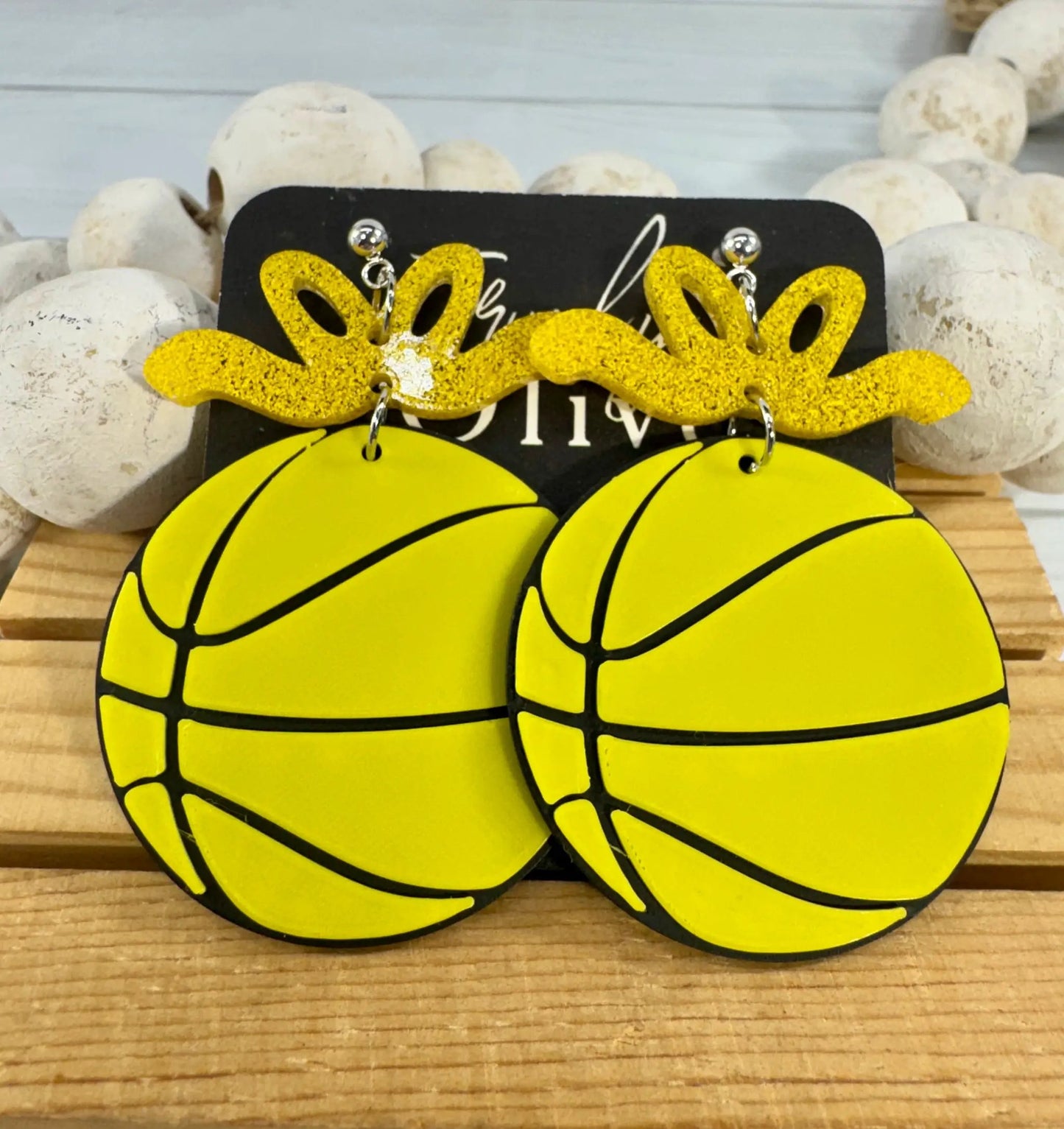 Trulyolive Custom Color Basketball Team Earrings - Earrings Dangle Earrings