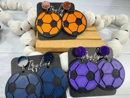 Trulyolive Customizable Soccer Ball Earrings Team Colors - Earrings Stud/Post Earrings
