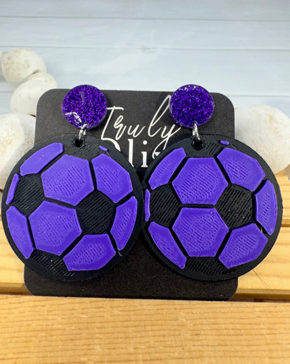 Trulyolive Customizable Soccer Ball Earrings Team Colors - Earrings Stud/Post Earrings