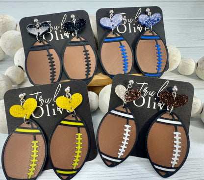 Truly Olive Customizable Football Earrings Choose Your Team Colors Game Day Statement Jewelry 2026 - Earrings Dangle Earrings