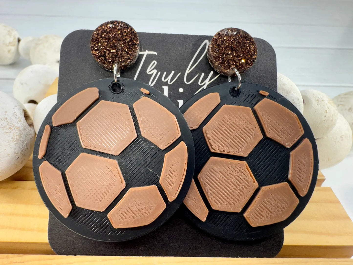 Trulyolive Customizable Soccer Ball Earrings Team Colors - Earrings Stud/Post Earrings
