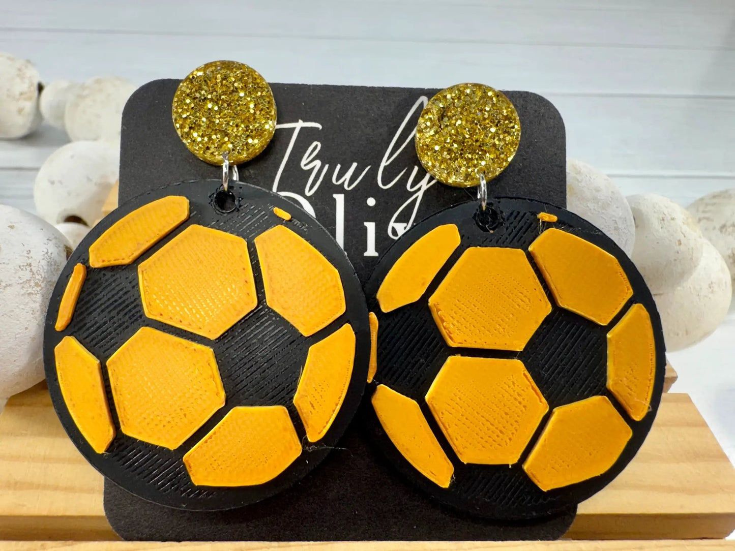 Trulyolive Customizable Soccer Ball Earrings Team Colors - Earrings Stud/Post Earrings